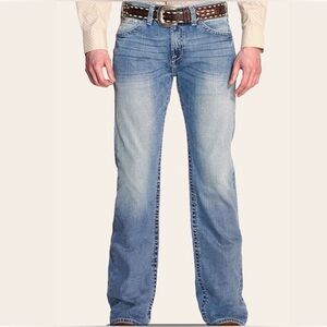 30x34 ARIAT MEN'S M7 STIRLING SHASTA LIGHT WASH SLIM FIT STRAIGHT LEG JEANS